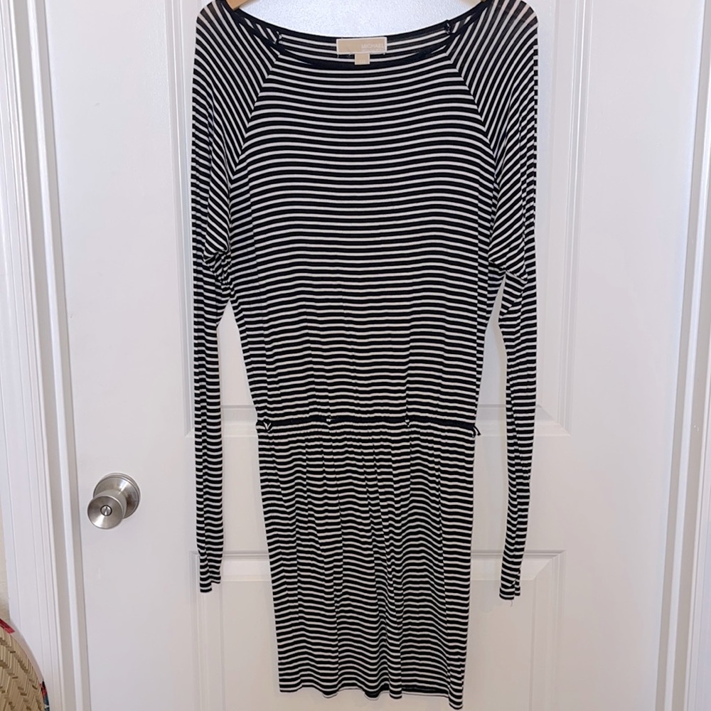 Michael Kors Blue/White Striped Dress